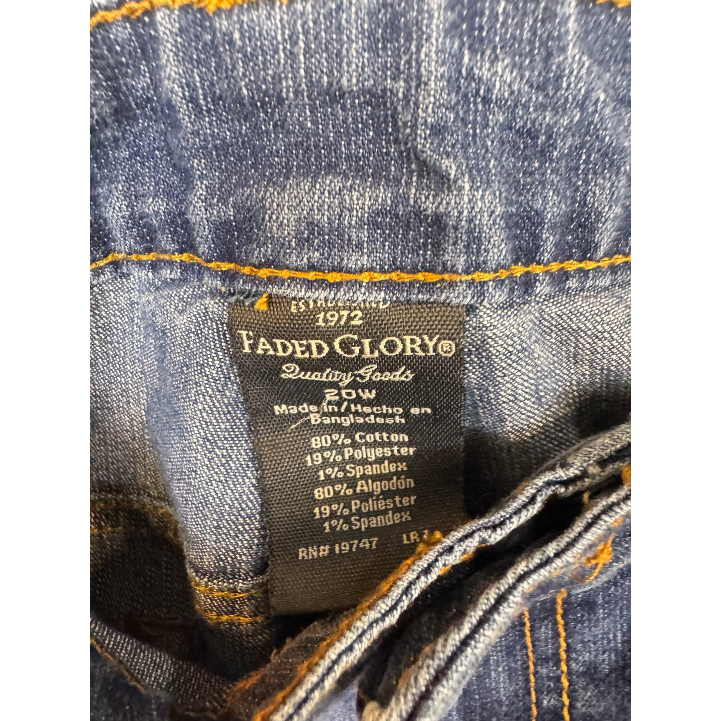 Faded Glory Straight Leg Jeans Women's Size 20W