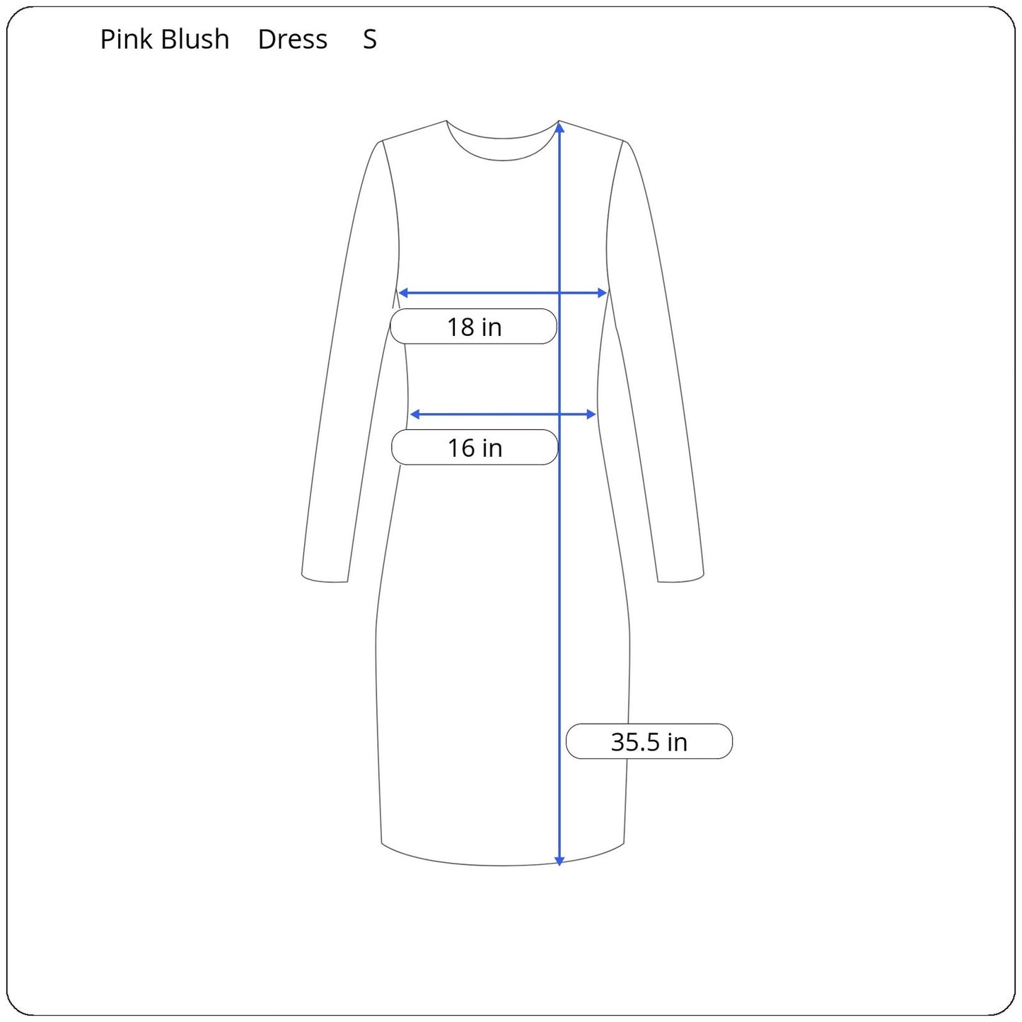 Pink Blush 3/4 Sleeve Dress Women's Size Small