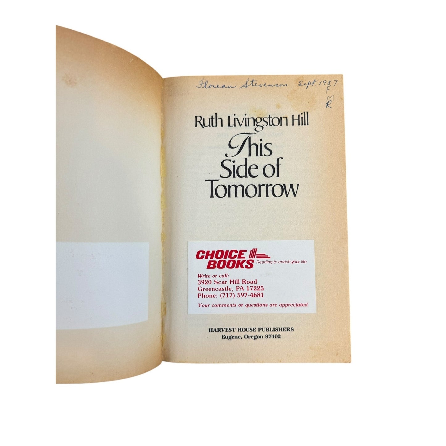 This Side of Tomorrow by Ruth Livingston Hill (Paperback)