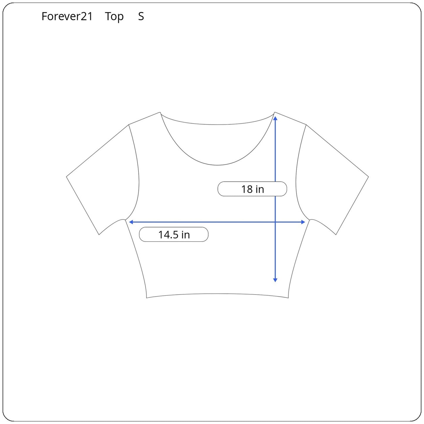 Forever 21 Short Sleeve Cropped Top Women's Size Small