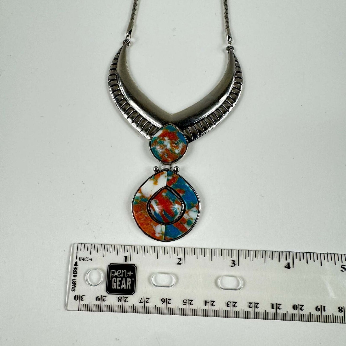 Fashion Jewelry Silver and Turquoise Women's Necklace