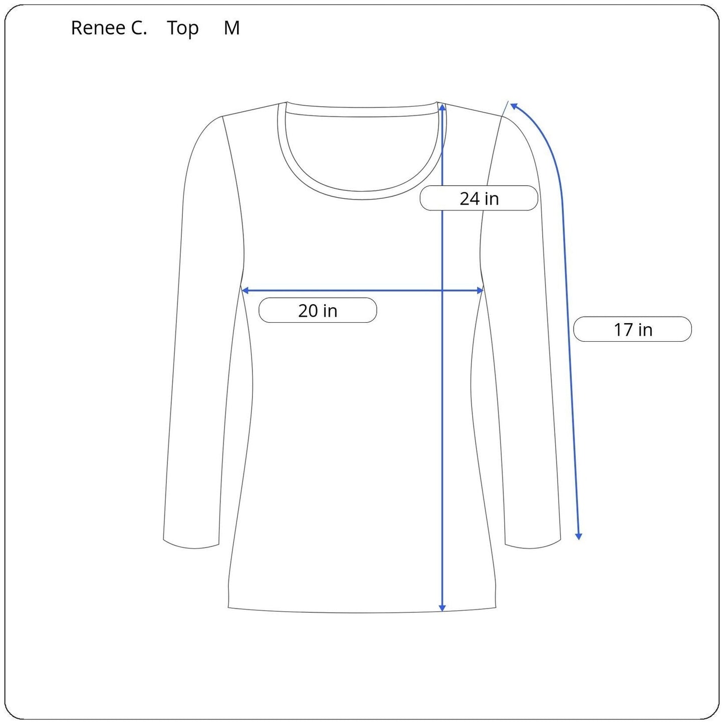 Renee C. 3/4 Sleeve Top Women's Size Medium