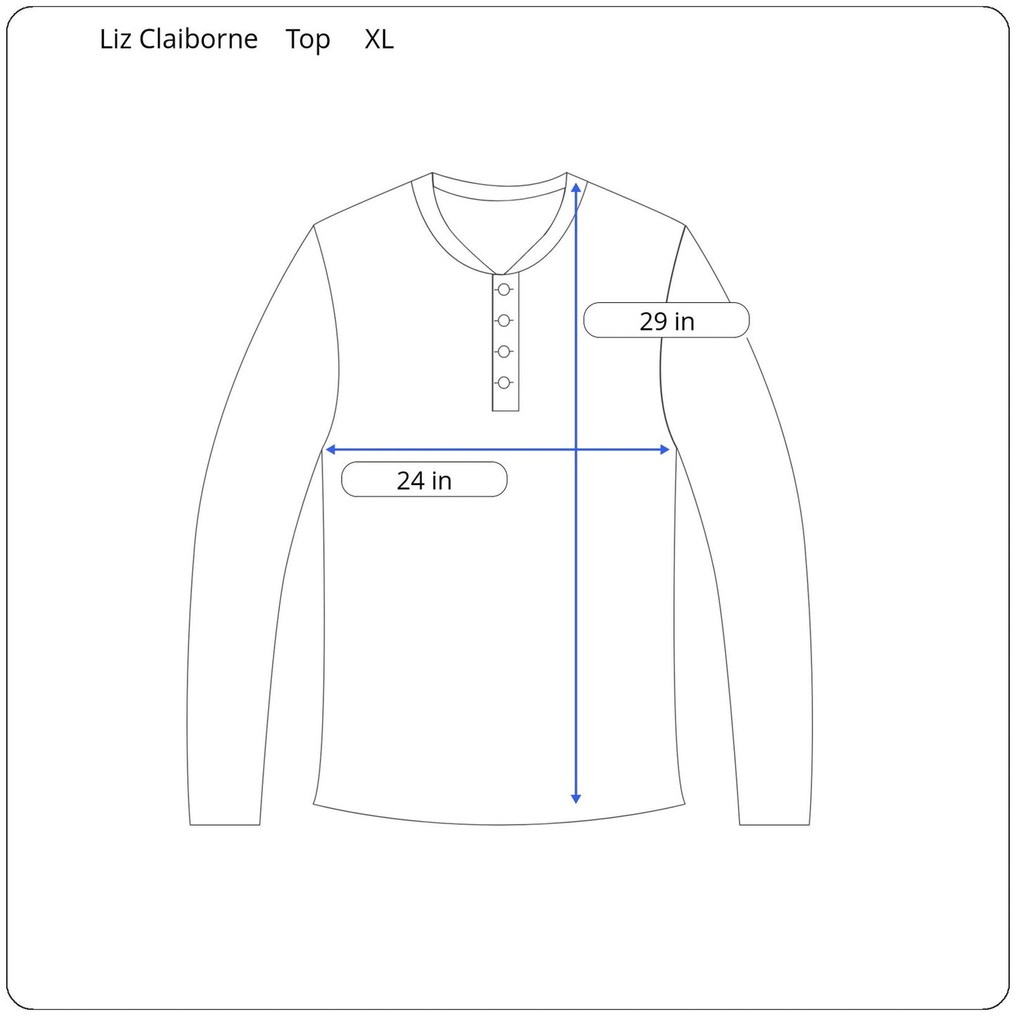 Liz Claiborne Long Sleeve Top Women's Size XL