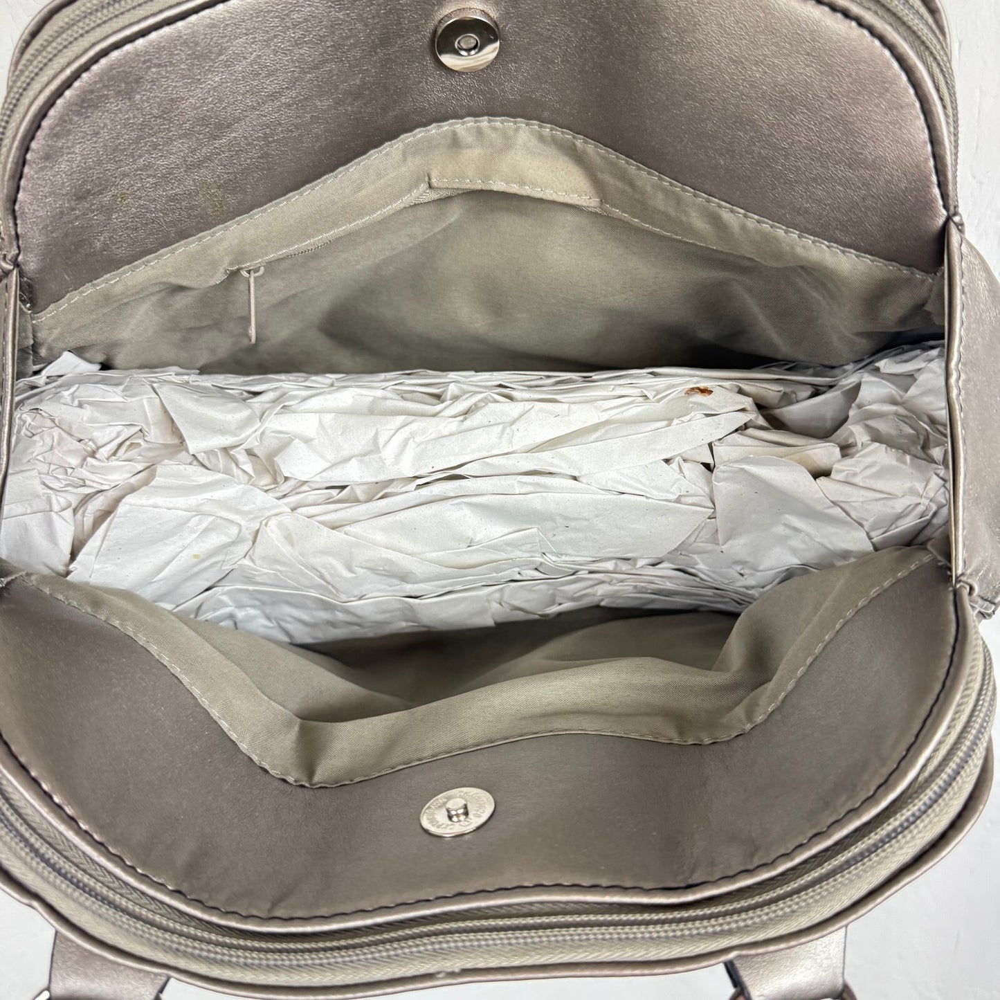 Metallic Gray shoulder bag silver hardware