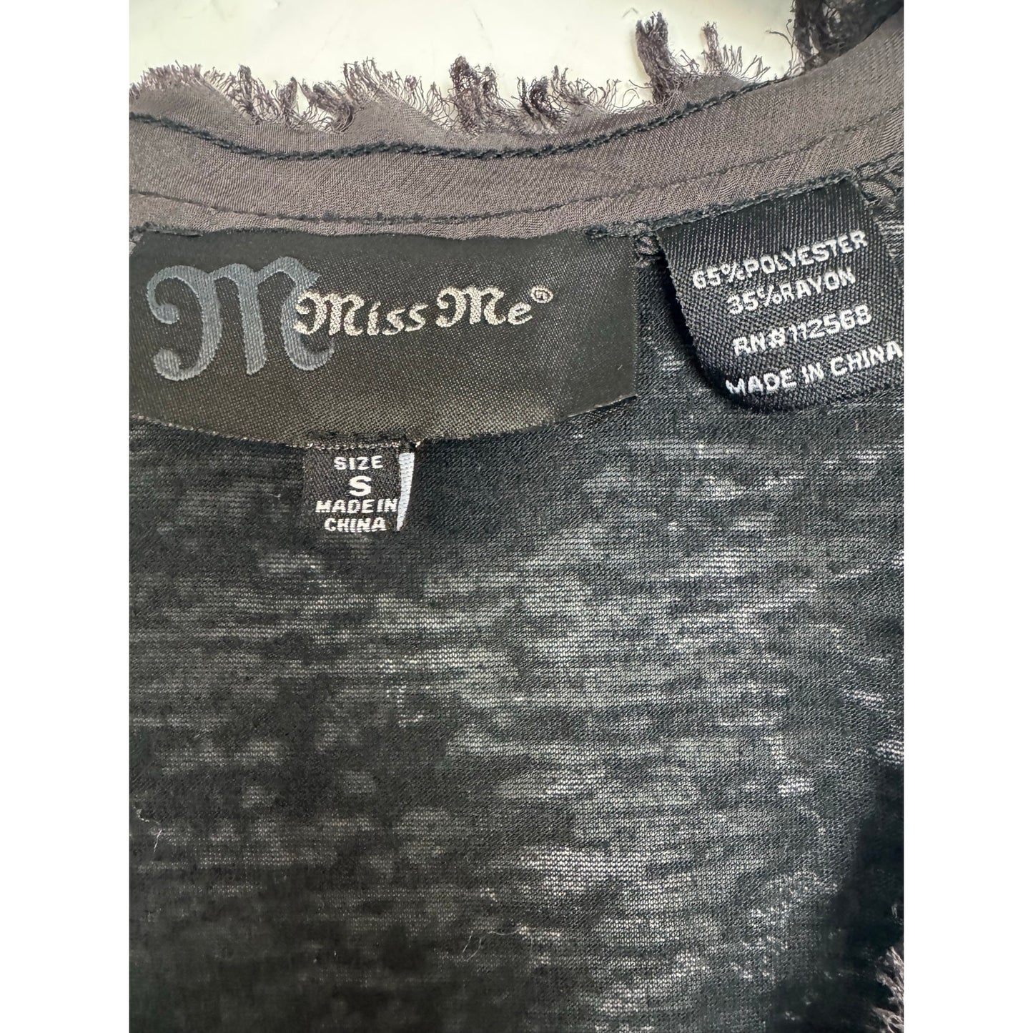 Miss Me Black Tank Top Women's Small