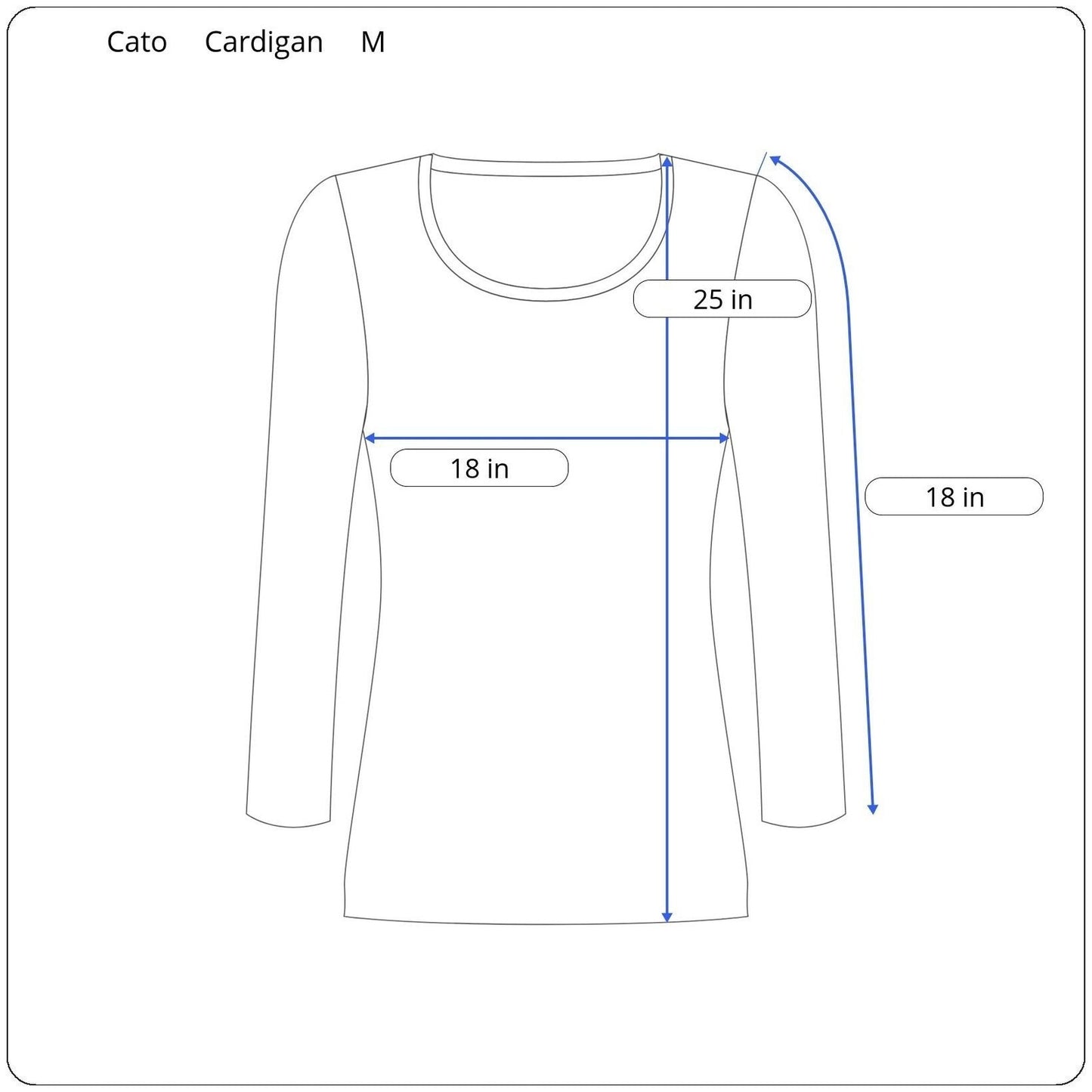 Cato 3/4 Sleeve Cardigan Women's Size Medium