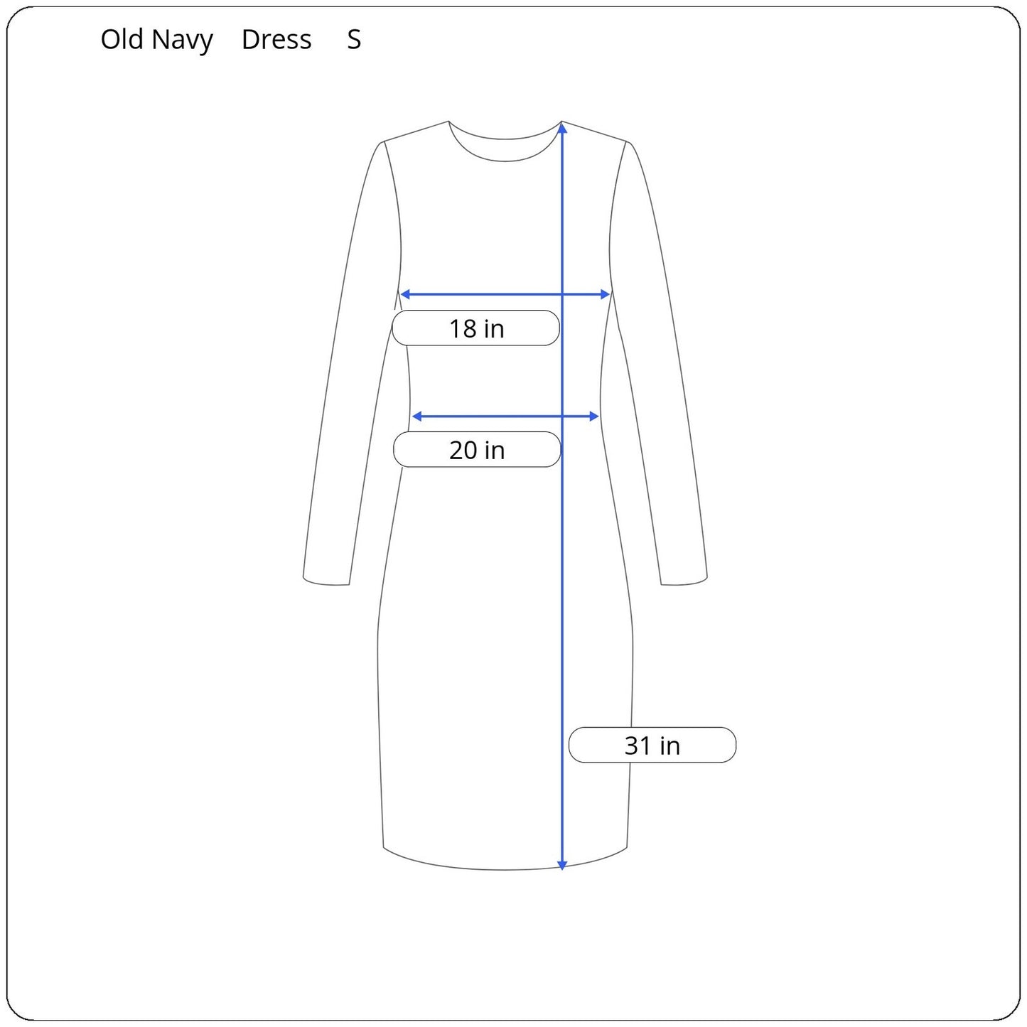 Old Navy Long Sleeve Dress Women's Size Small Petite