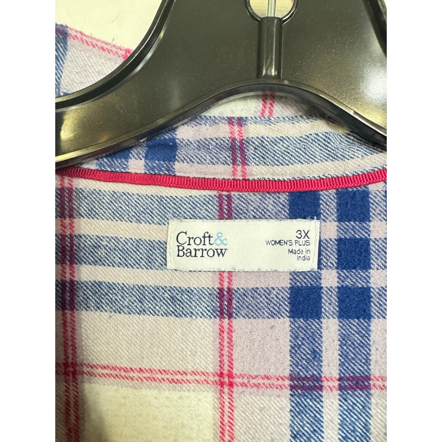 Croft & Barrow Blue Long Sleeve Button Up Blouse Women's 3X
