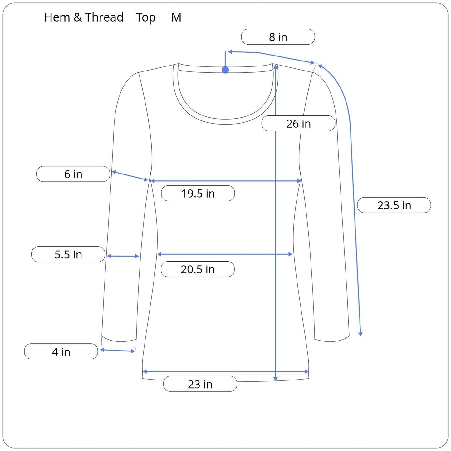 Hem & Thread Long Sleeve Button Up Shirt Women's Size Medium