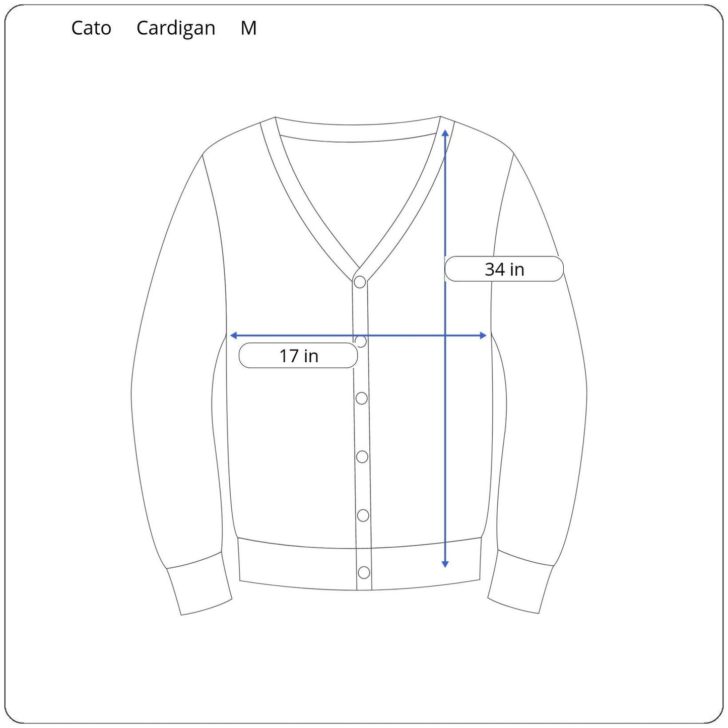 Cato Sleeveless Cardigan Women's Size Medium