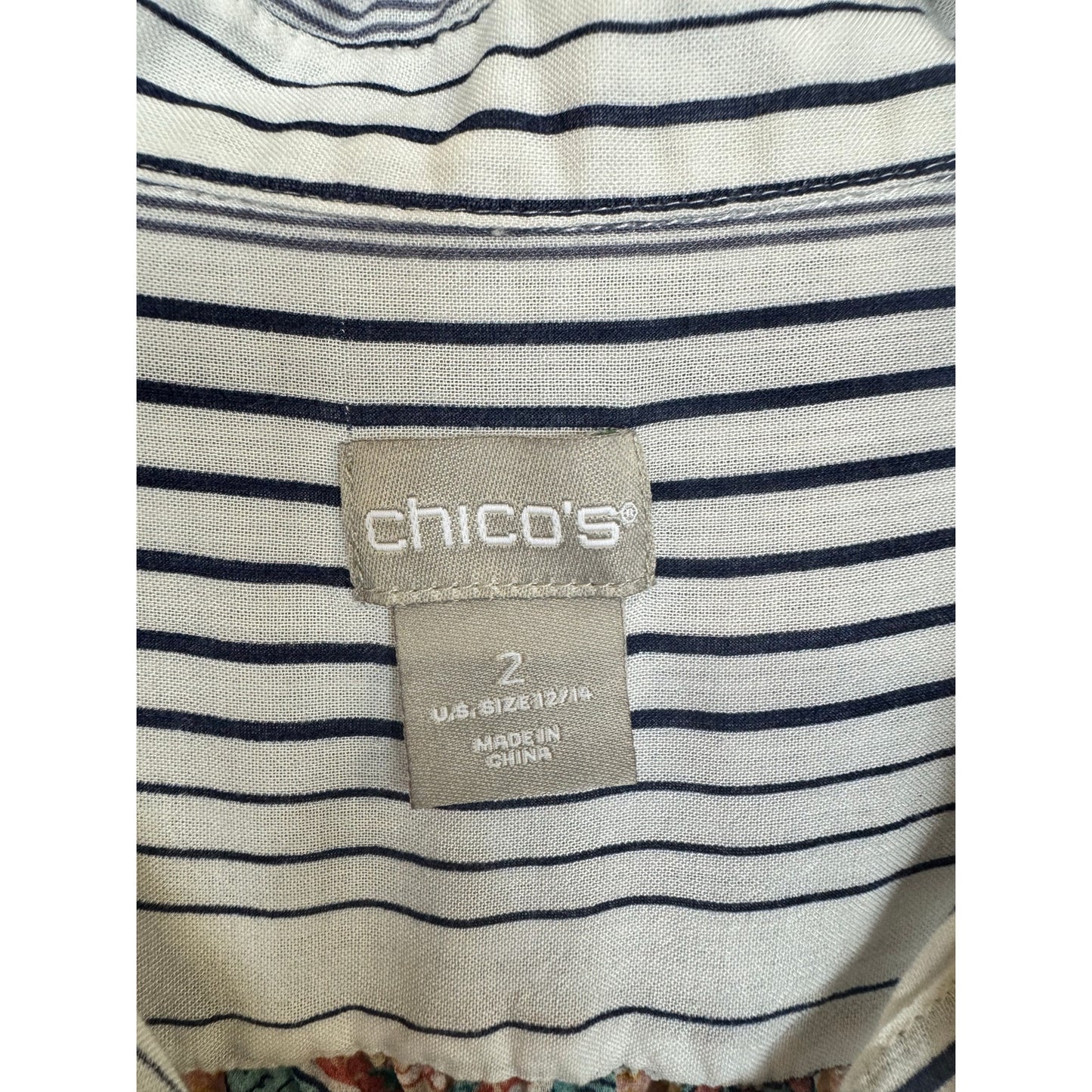 Chico's Long Sleeve Blouse Women's Size 2=2X