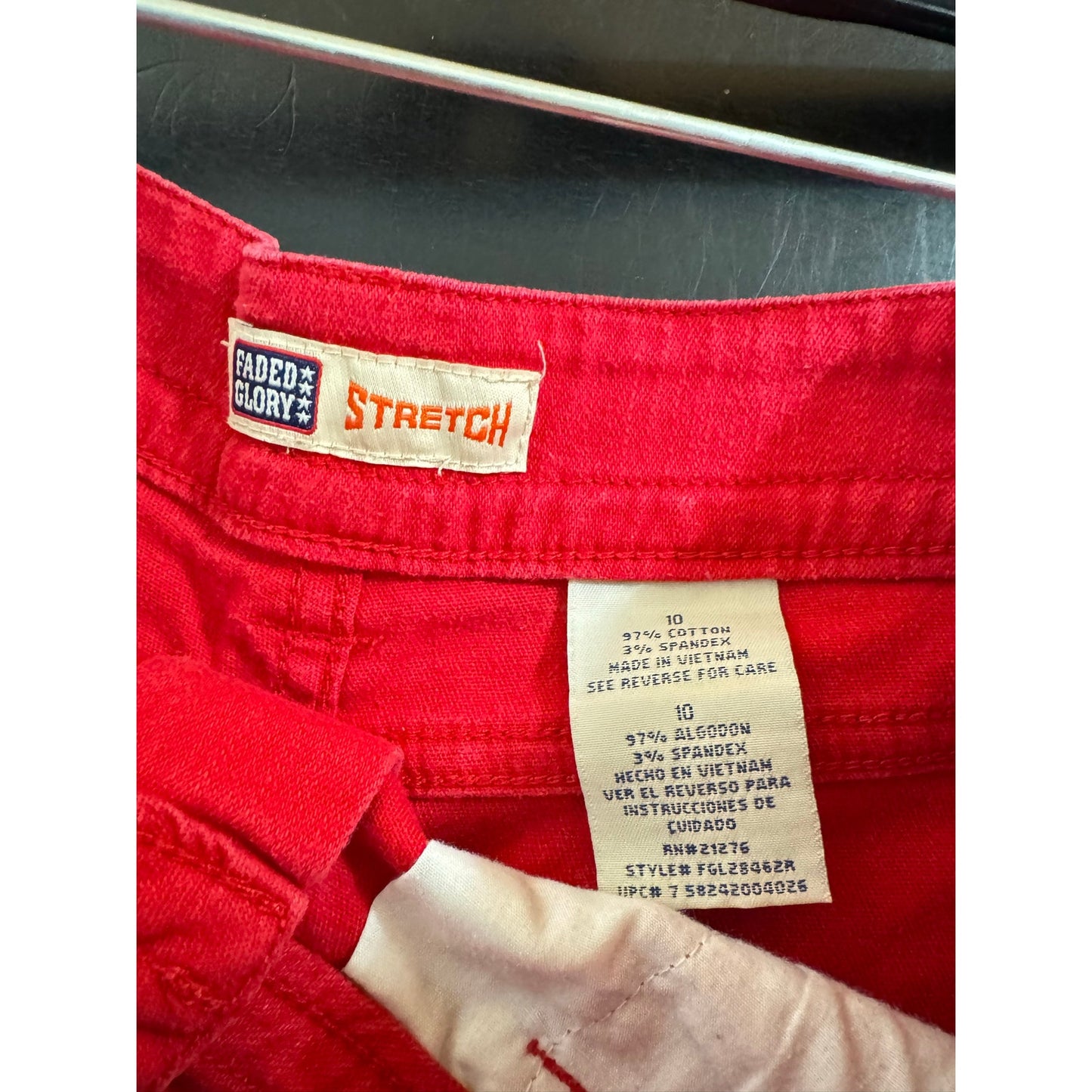 Faded Glory Red Denim Shorts Women's 10