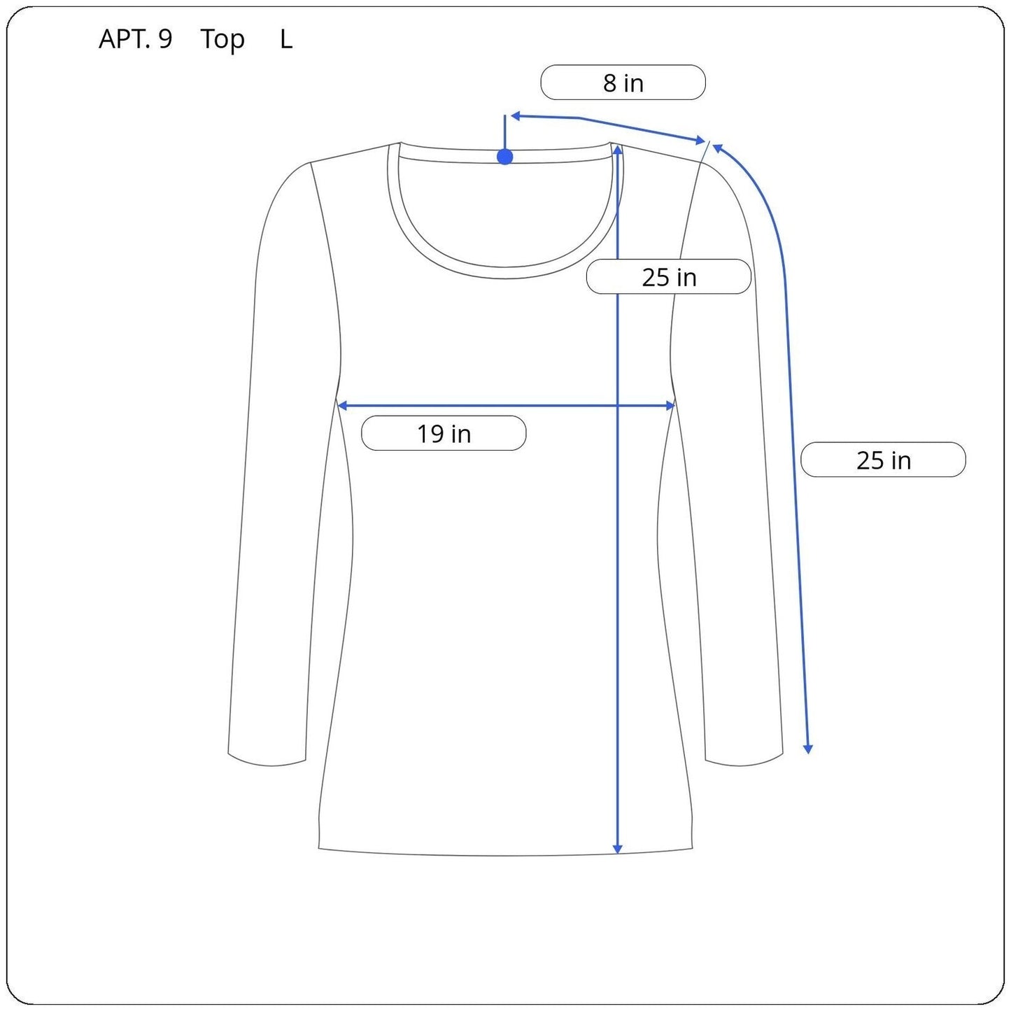 APT. 9 Long Sleeve Top Women's Size Large