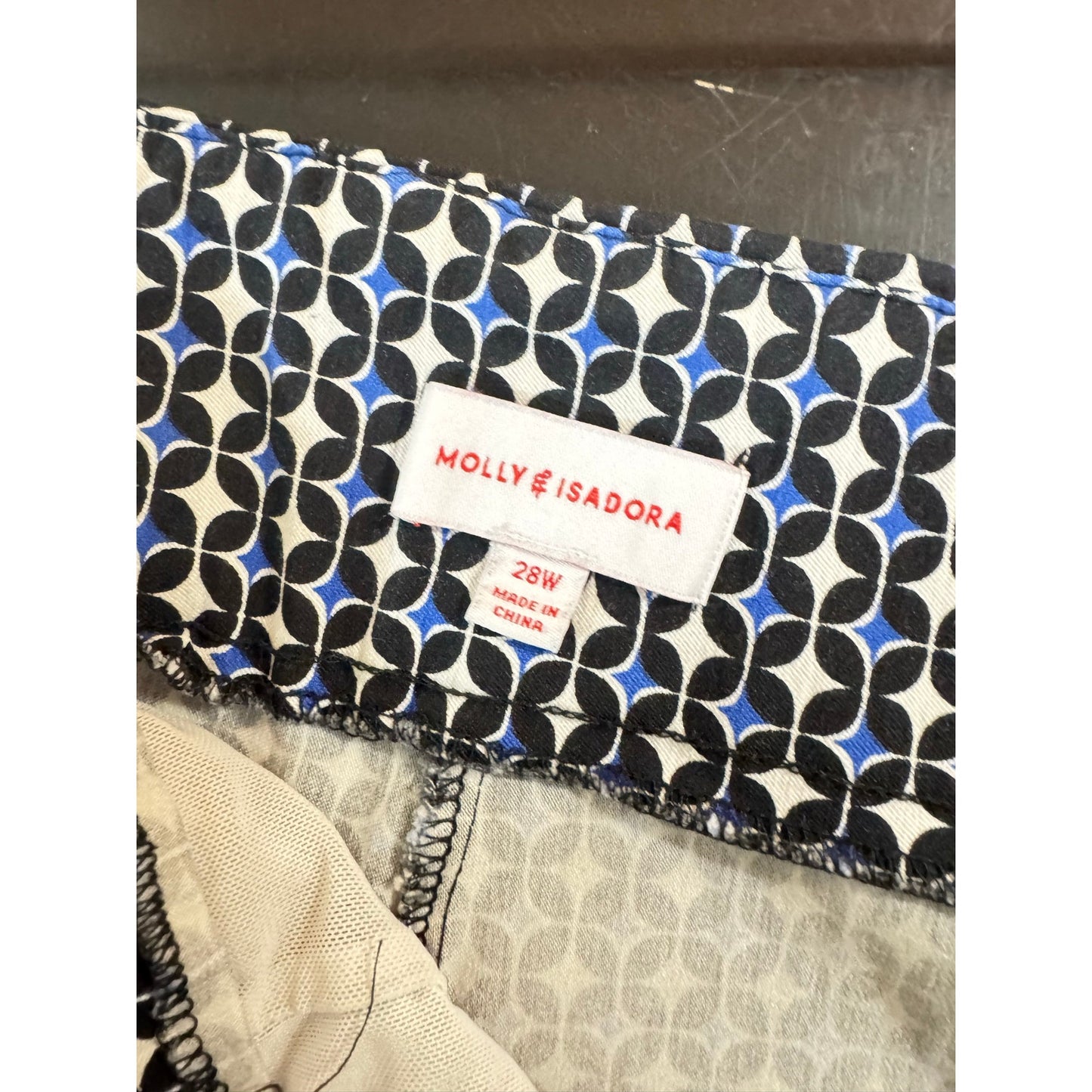 Molly Isadora Black & Blue Capri Pants Women's 28