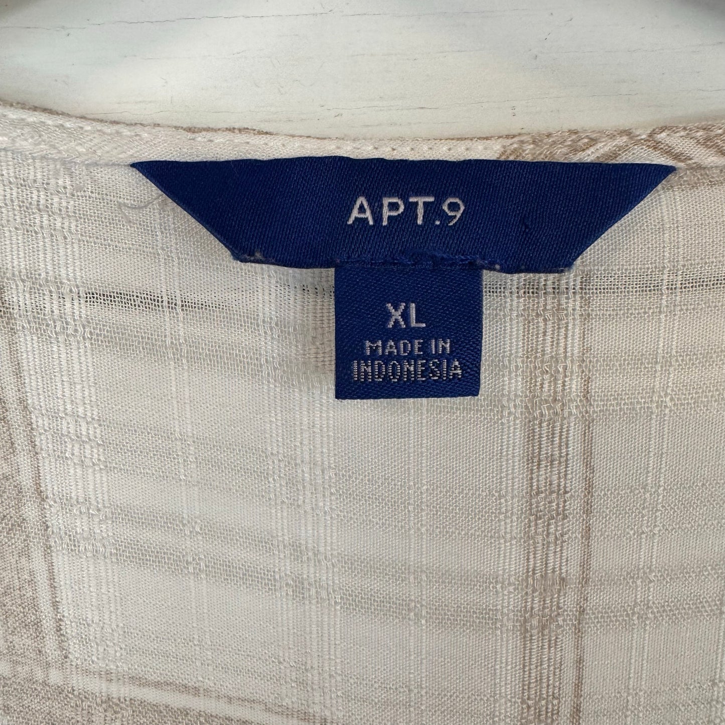 APT. 9 White 3/4 Sleeve Blouse Women's Size XL