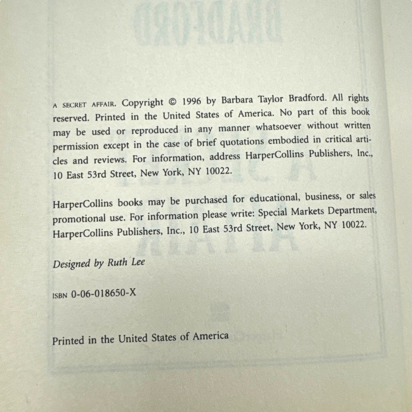 A Secret Affair by Barbara Taylor Bradford (Hardcover)