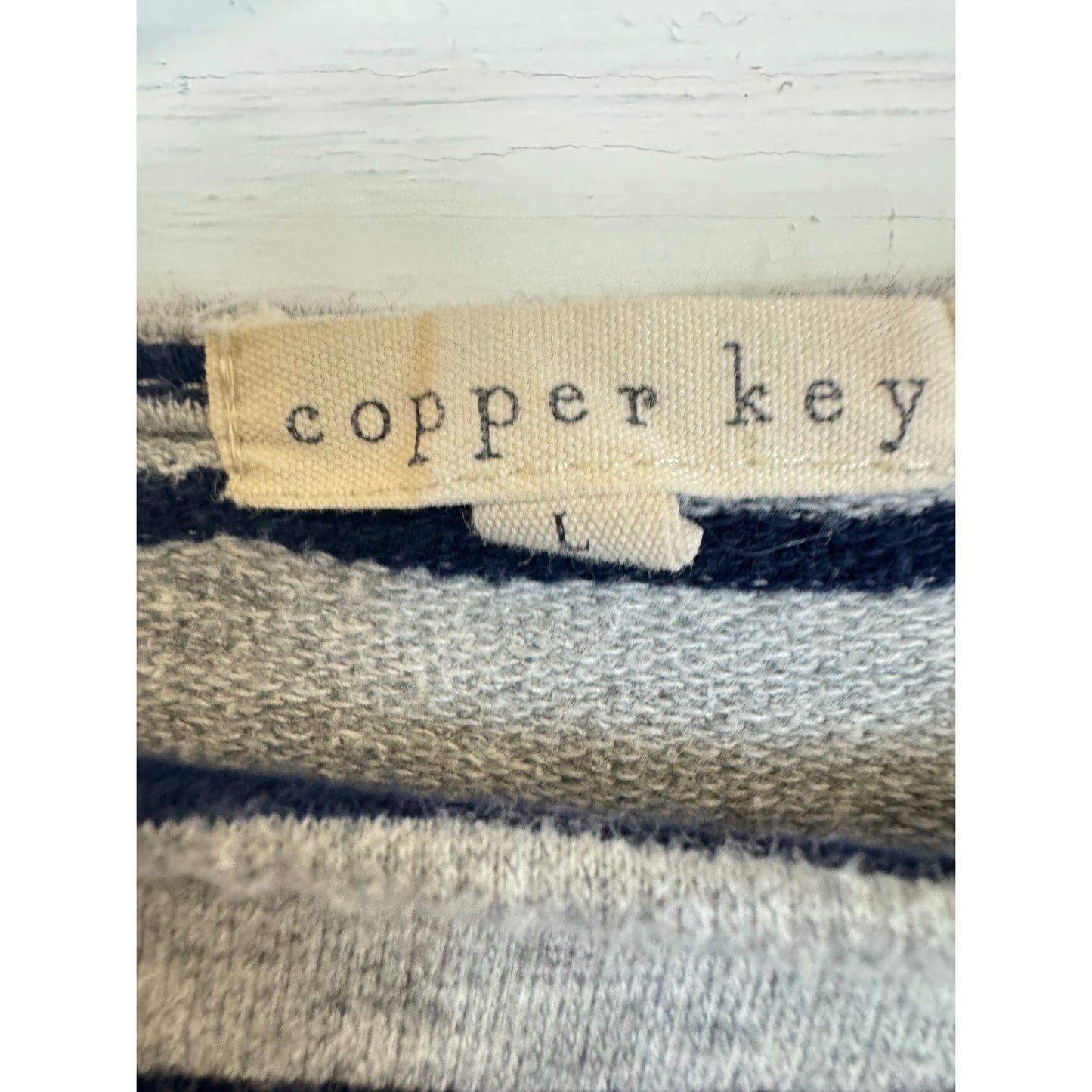 Copper Key Gray Blue Long Sleeve Shirt Girl's Large