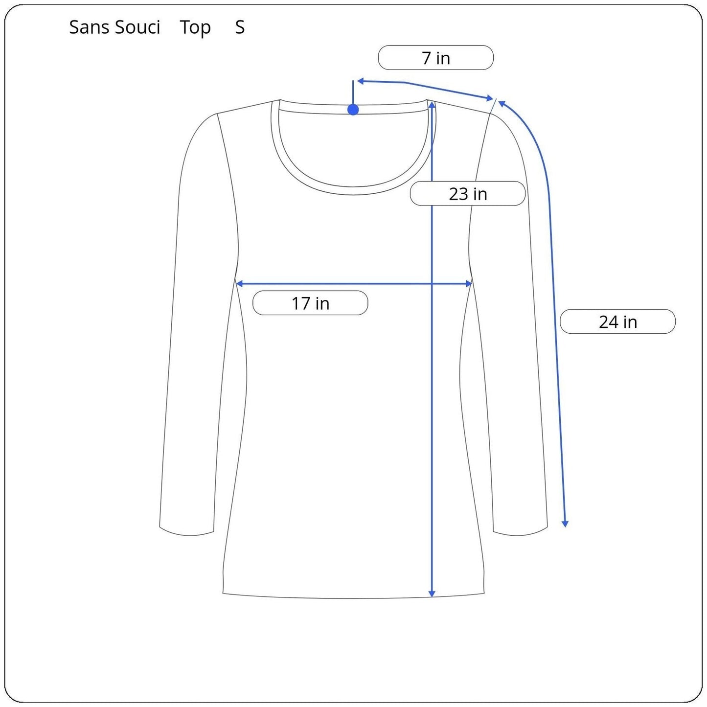 Sans Souci Long Sleeve Top Women's Size Small