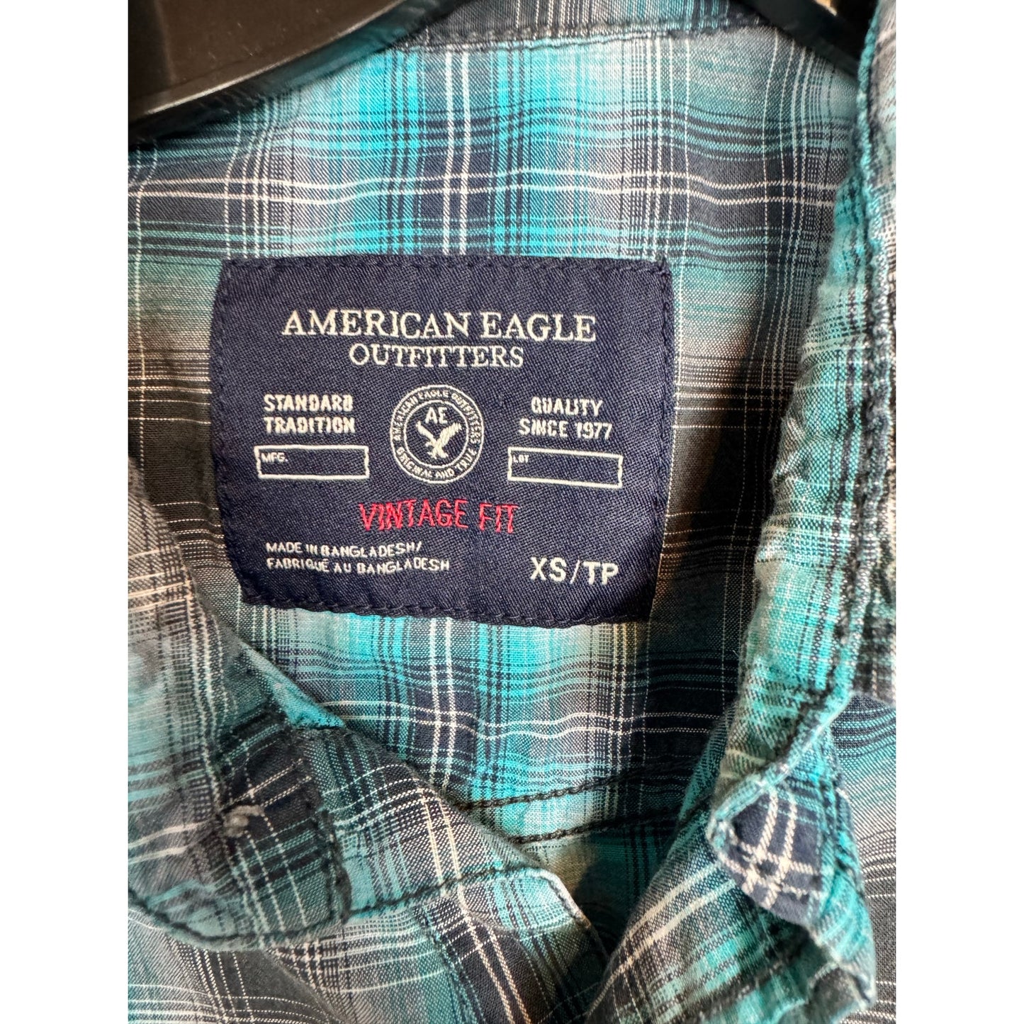 American Eagle Long Sleeve Snap Up Shirt Men's Size XS