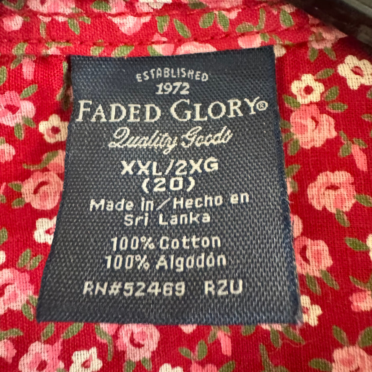 Faded Glory Red Floral Print Shirt Women's Size XXL - Image 5
