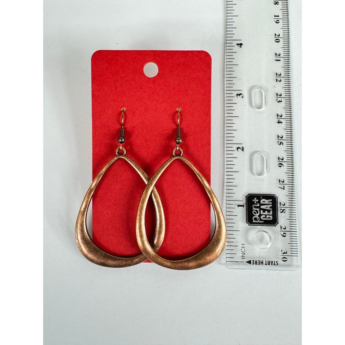 Fashion Jewelry Women's Copper Teardrop Dangle Fishhook Earrings - Image 4