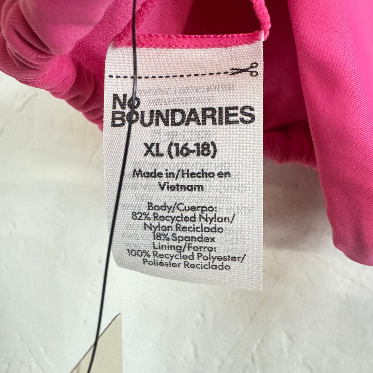 No Boundaries Cheeky High Leg Bikini Set Pink XL 16-18 - Image 3