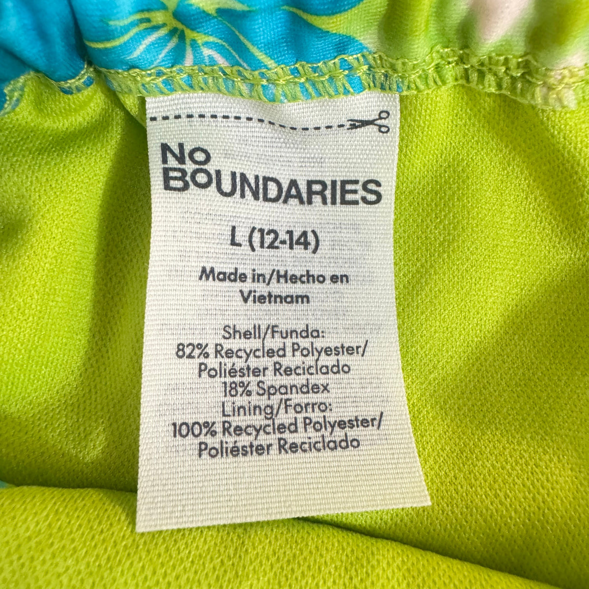 No Boundaries Tropical Floral Bikini Set Women's L 12-14 - Image 3