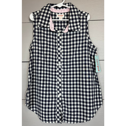 Cat & Jack Sleeveless Button Up Shirt Girl's Size Medium (7-8) Plus