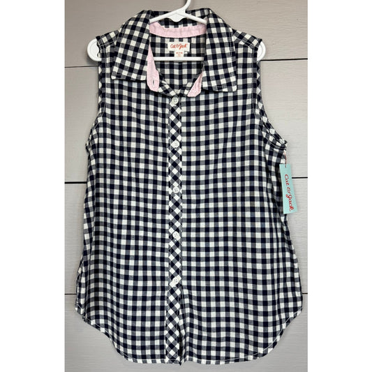 Cat & Jack Sleeveless Button Up Shirt Girl's Size Medium (7-8) Plus