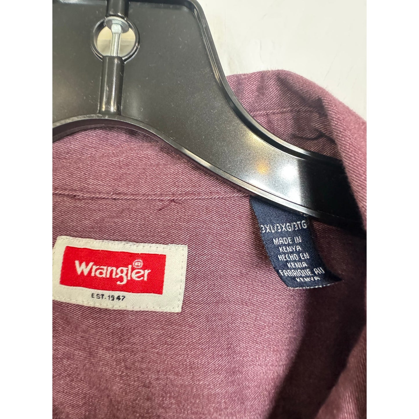 Wrangler Purple Long Sleeve Button Up Shirt Men's 3XL