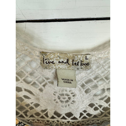 Live and Let Live Short Sleeve Blouse Women's Size Large