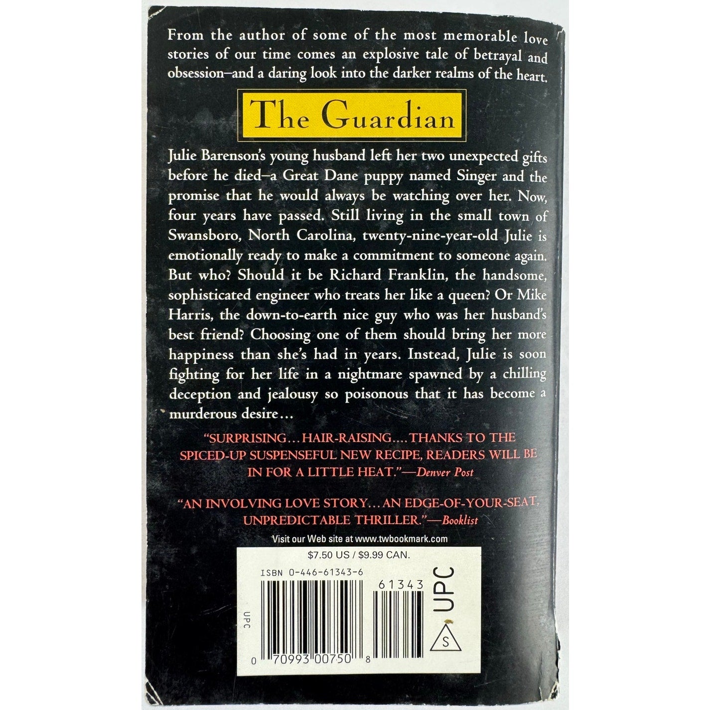 The Guardian by Nicholas Sparks (Paperback)