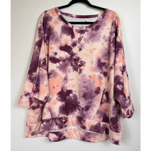 Live Well Pink & Purple 3/4 Sleeve Blouse Women's 22/24W