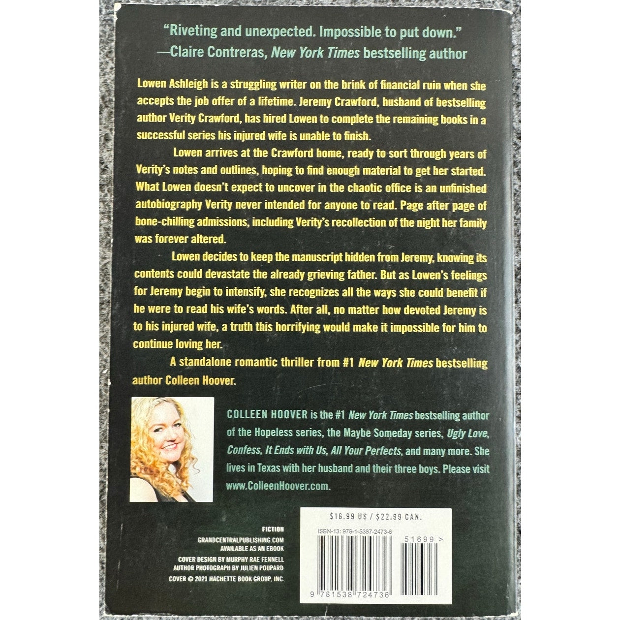 Verity by Colleen Hoover (Paperback)