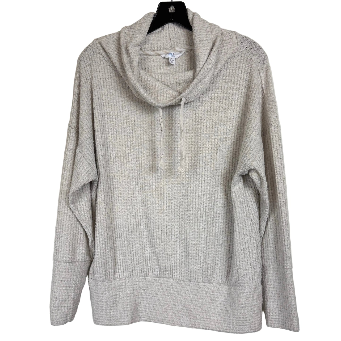 Time And Tru Beige Long Sleeve Cowl Shirt Women's Size Medium