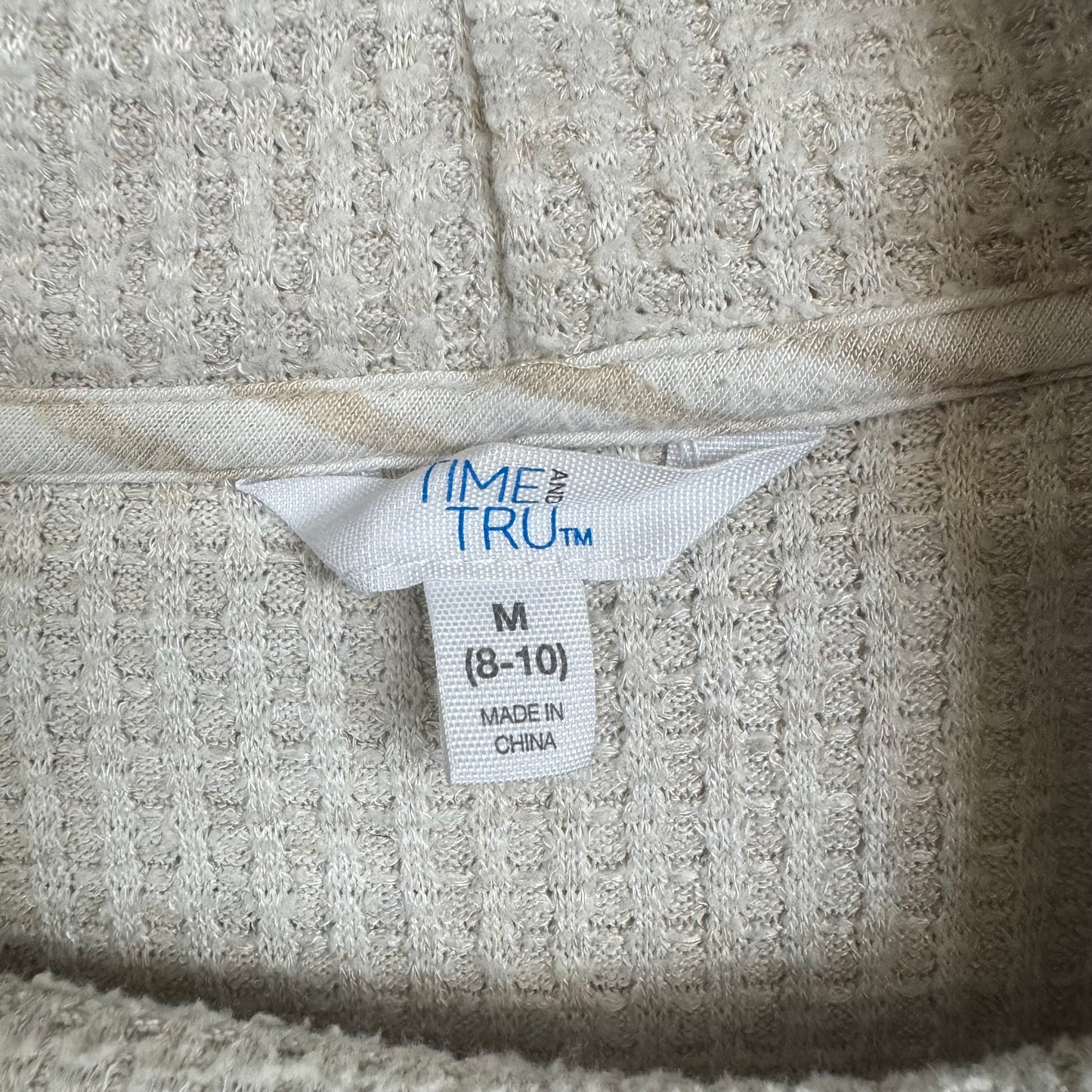 Time And Tru Beige Long Sleeve Cowl Shirt Women's Size Medium