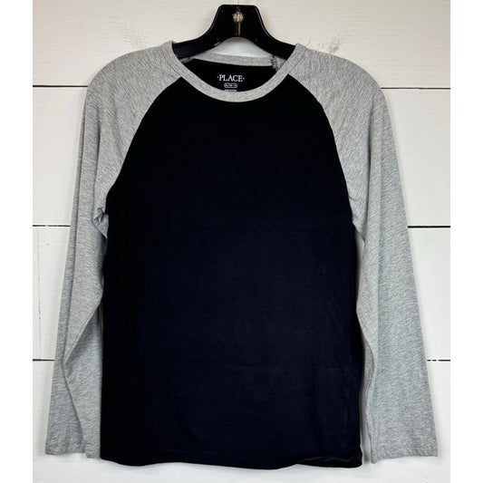 The Children's Place Black Gray Long Sleeve T-shirt Boy's Extra Large 14