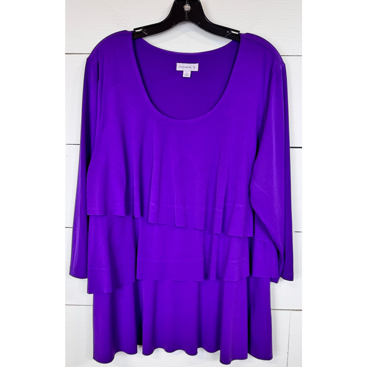 Susan Graver 3/4 Sleeve Blouse Women's Size XL