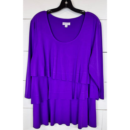 Susan Graver 3/4 Sleeve Blouse Women's Size XL
