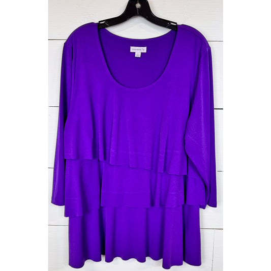 Susan Graver 3/4 Sleeve Blouse Women's Size XL