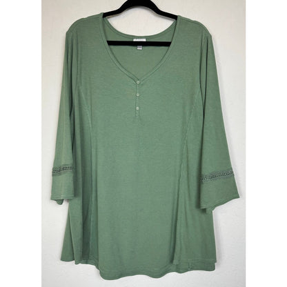 Avenue Green 3/4 Sleeve Blouse Women's 26/28