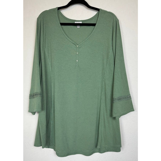 Avenue Green 3/4 Sleeve Blouse Women's 26/28