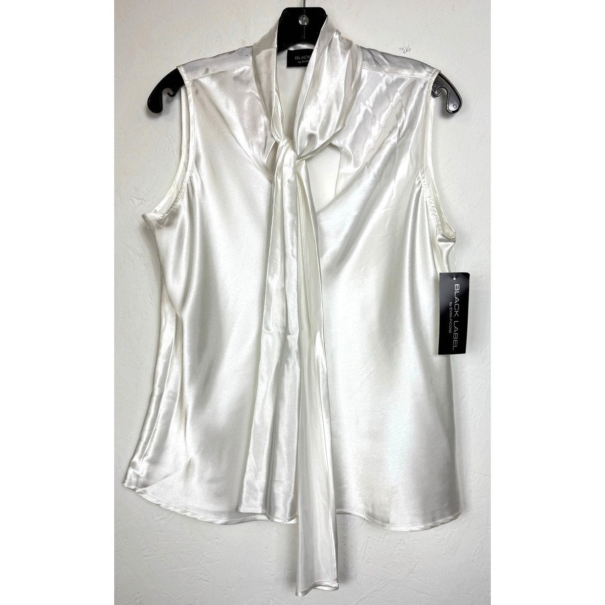 Black Label by Evan Picone White Sleeveless Blouse Women's Large