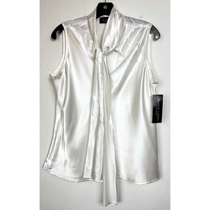 Black Label by Evan Picone White Sleeveless Blouse Women's Large