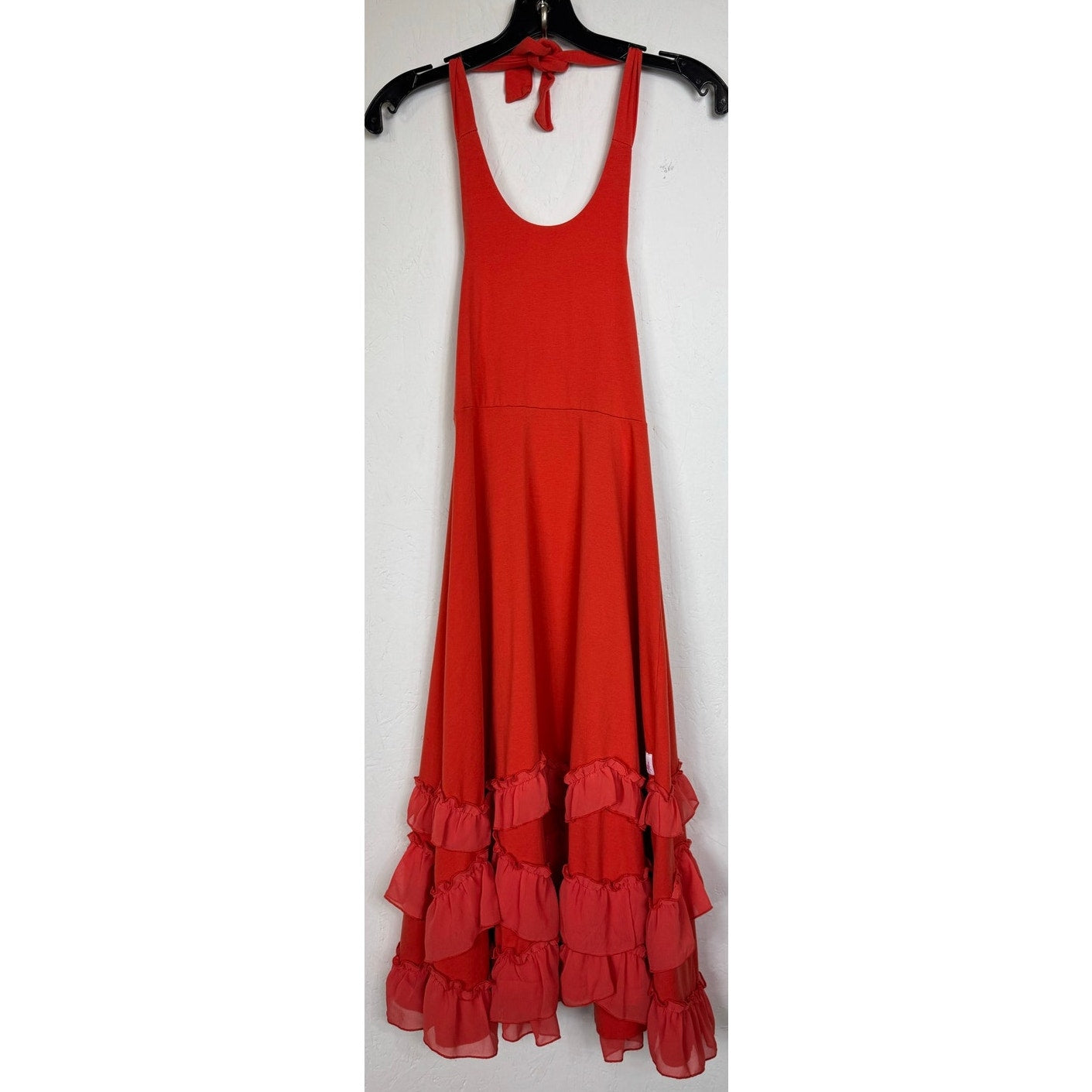 Flowersak Orange Halter Top Maxi Dress Girl's 8