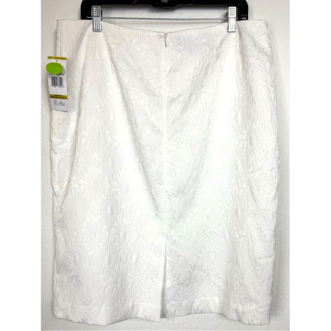 Black Label by Evan Picone White Pencil Skirt Women's 14