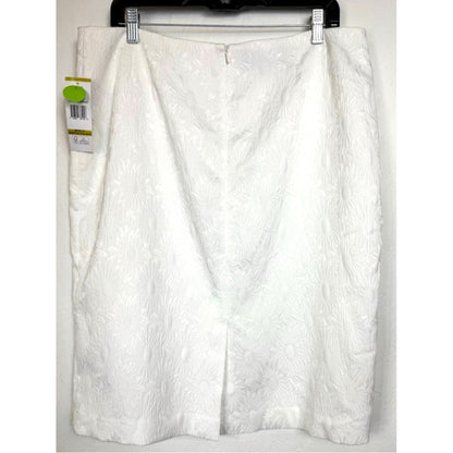 Black Label by Evan Picone White Pencil Skirt Women's 14