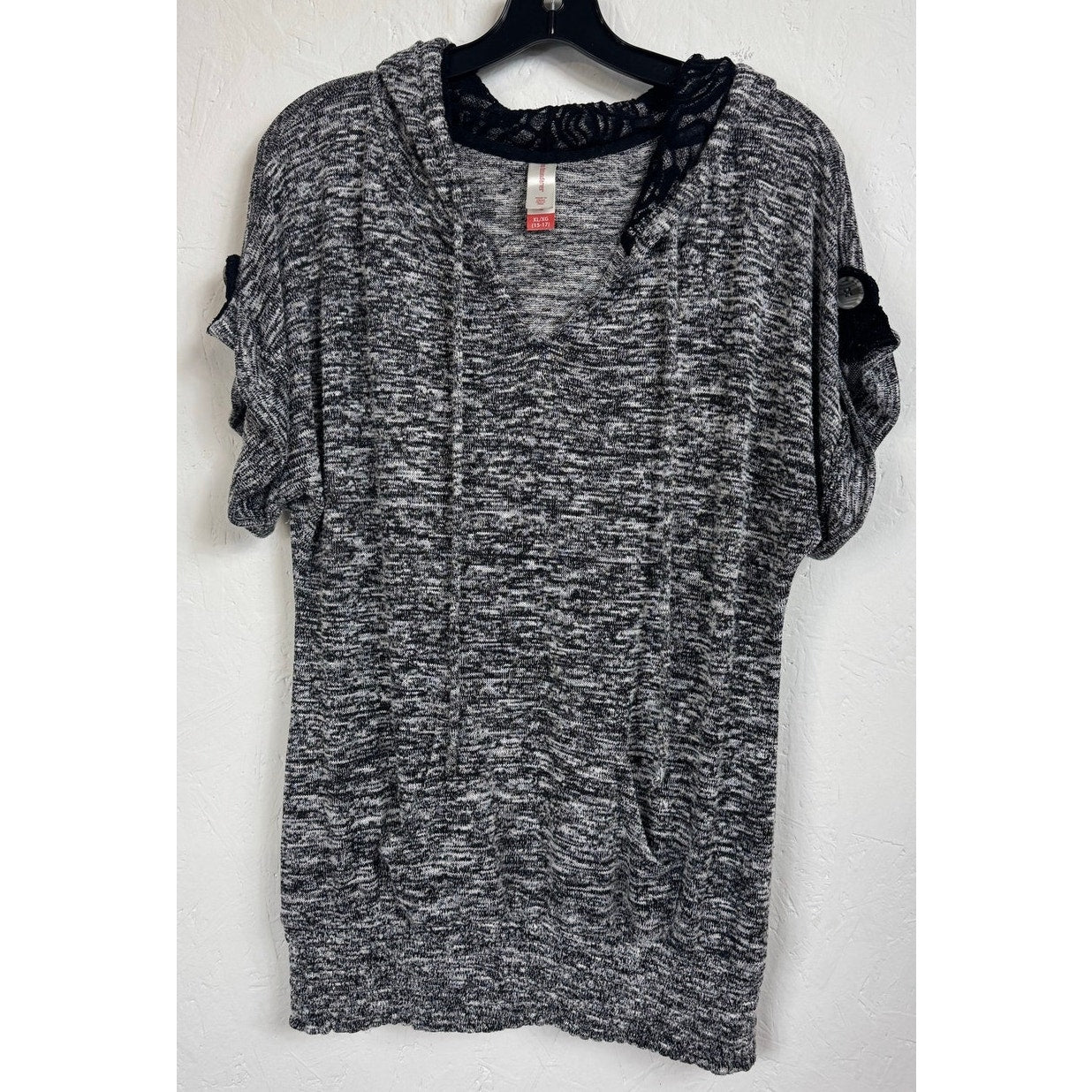 No Boundaries Black & White Short Sleeve Blouse Women's XL