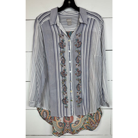 Chico's Long Sleeve Blouse Women's Size 2=2X