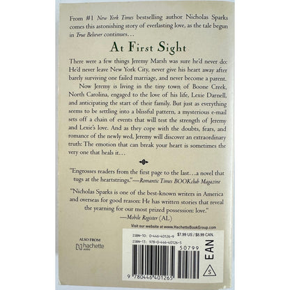 At First Sight by Nicholas Sparks (Paperback)